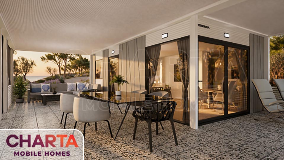 Mobilna kućica i terasa